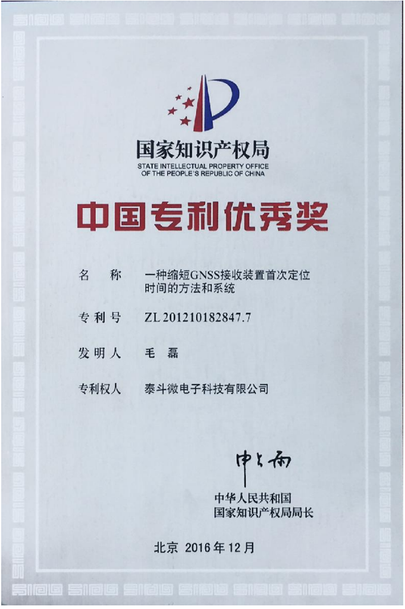 中国专利优秀奖