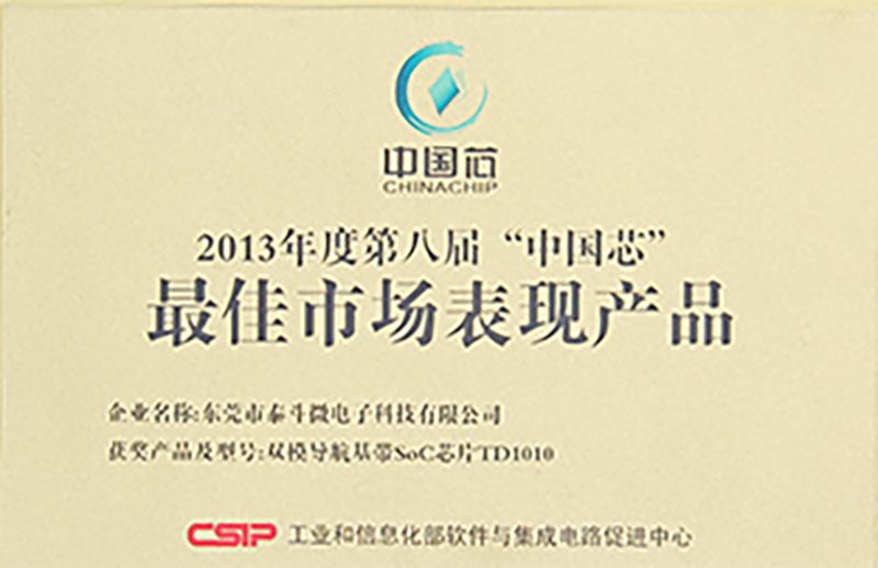 第八届中国芯「最佳市场表现产品」